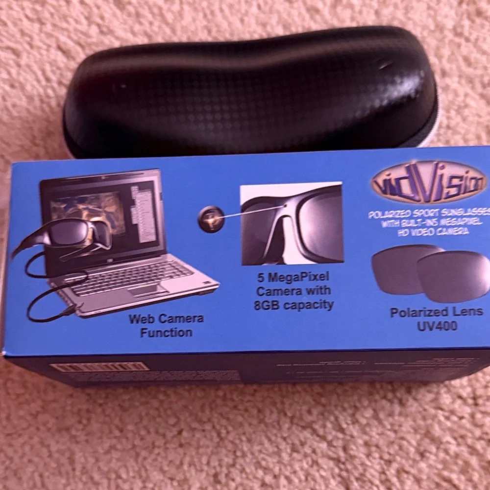 Black Polarized Sport Sunglasses with HD Camera